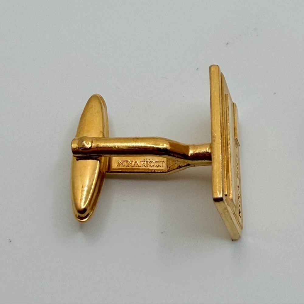 Men’s Vintage Nina Ricci Gold Plated Cuff Links - Picture 3 of 4